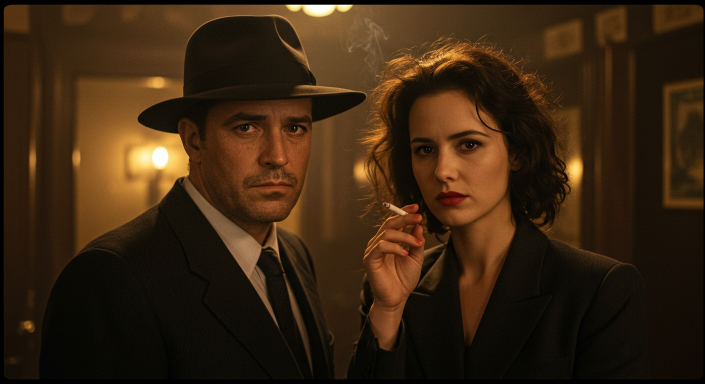 Two detectives - a man and a woman.