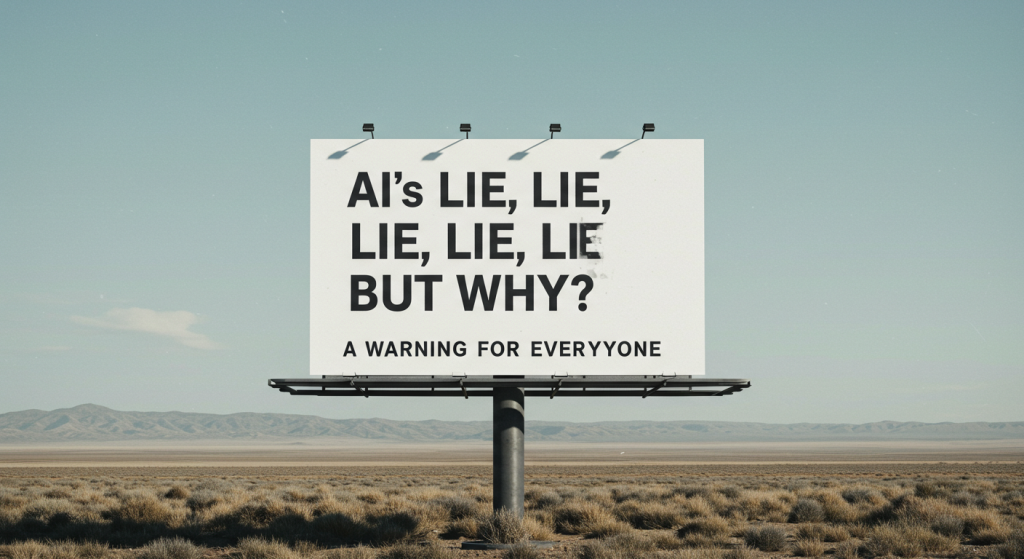 AIs Lie, Lie, Lie, Lie, Lie, But Why? A Warning for Everyone.
The Problem is Real and Getting Worse